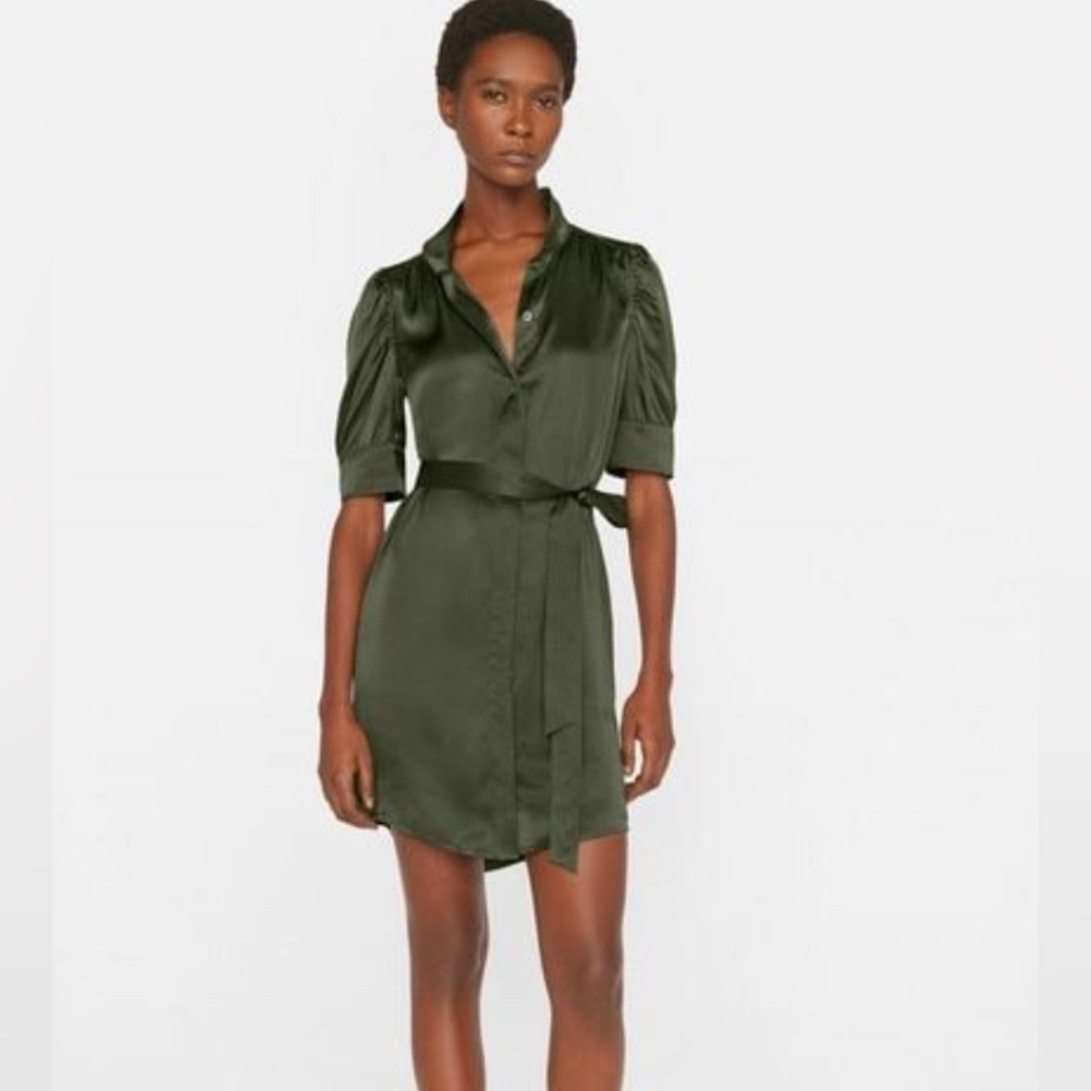 Frame Gillian mini dress in Fatigue